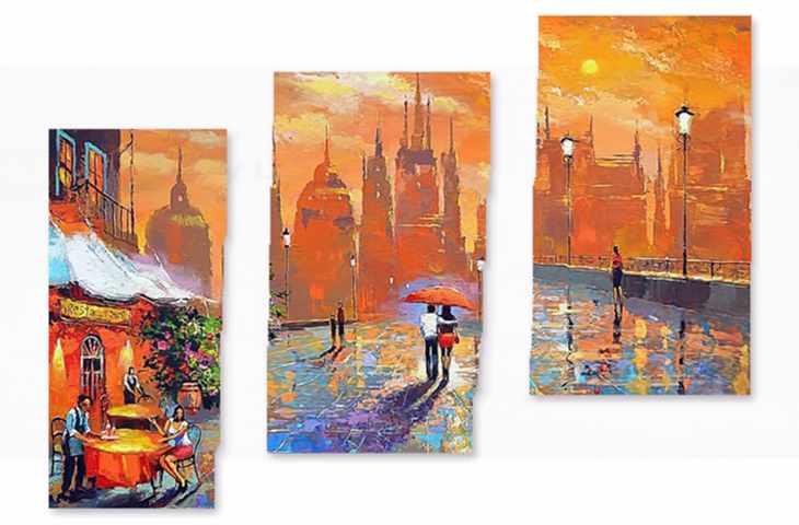Картины в спальню модульные фото 813